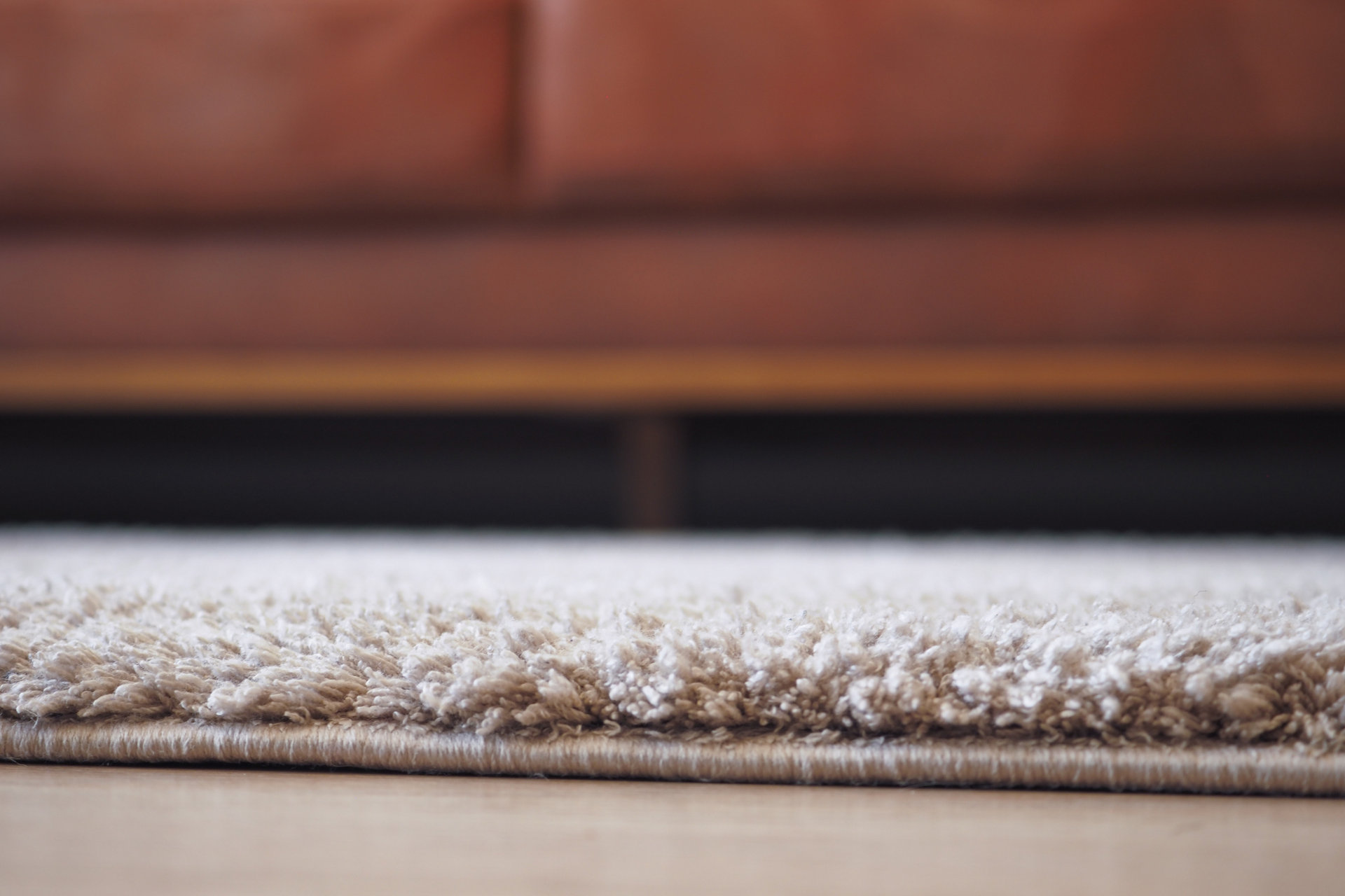 carpet texture background on wooden floor with copy space